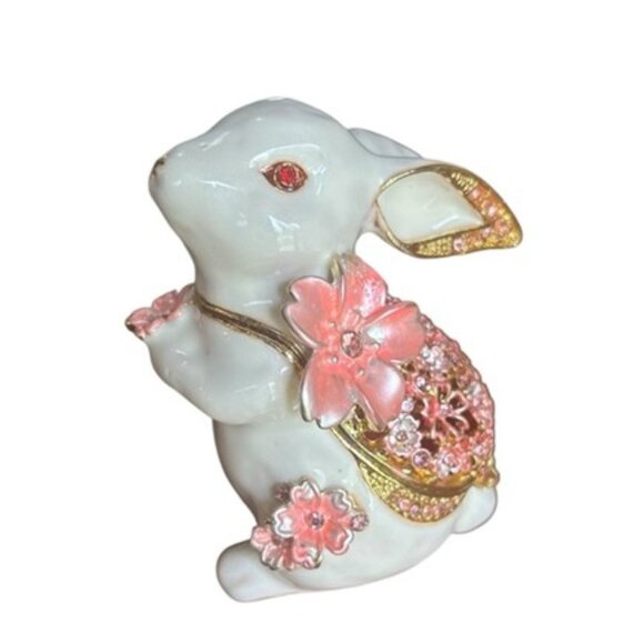 Bunny Tchotchke Jewelry Trinket Box NIB - Picture 1 of 5
